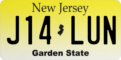NJ license plate J14LUN