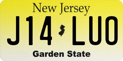 NJ license plate J14LUO