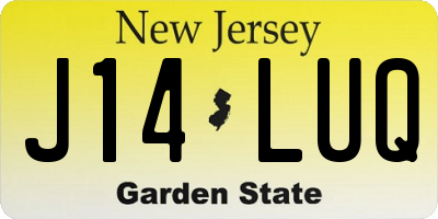 NJ license plate J14LUQ