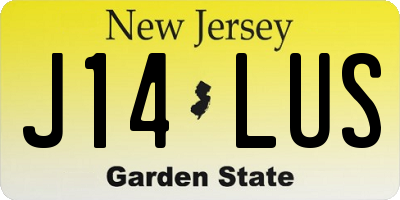 NJ license plate J14LUS