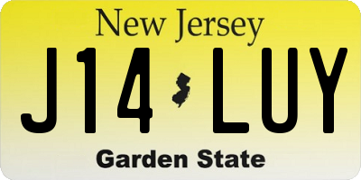 NJ license plate J14LUY