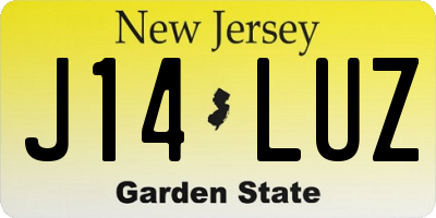 NJ license plate J14LUZ