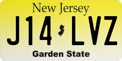 NJ license plate J14LVZ