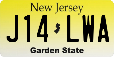 NJ license plate J14LWA