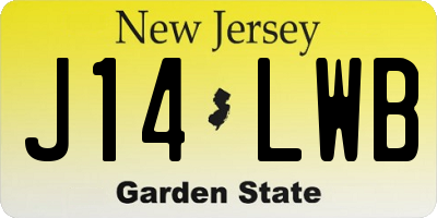 NJ license plate J14LWB