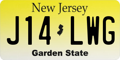 NJ license plate J14LWG