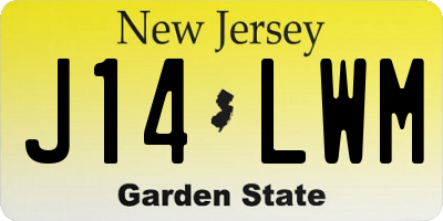 NJ license plate J14LWM