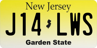 NJ license plate J14LWS