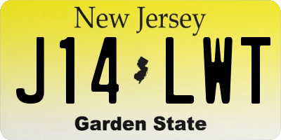 NJ license plate J14LWT