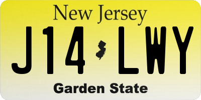 NJ license plate J14LWY