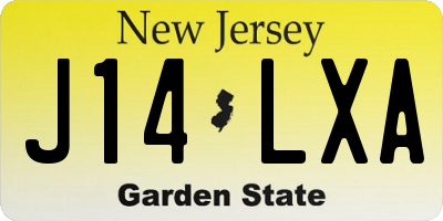 NJ license plate J14LXA