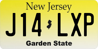 NJ license plate J14LXP