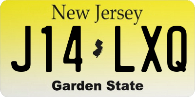 NJ license plate J14LXQ