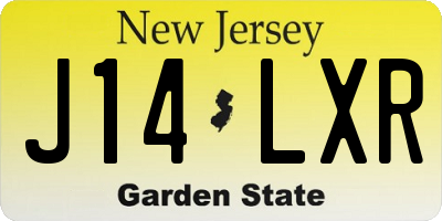 NJ license plate J14LXR