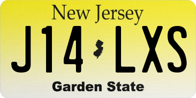 NJ license plate J14LXS