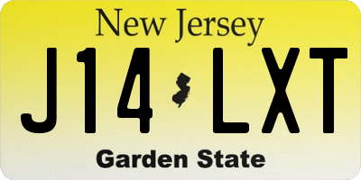 NJ license plate J14LXT