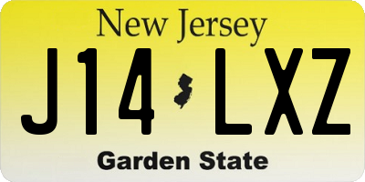 NJ license plate J14LXZ