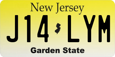 NJ license plate J14LYM