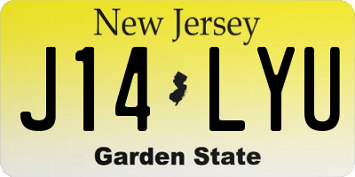 NJ license plate J14LYU