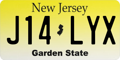 NJ license plate J14LYX