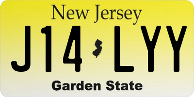 NJ license plate J14LYY