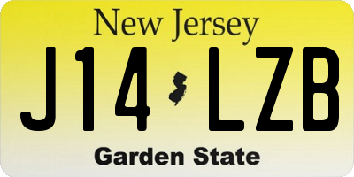 NJ license plate J14LZB