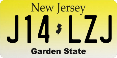 NJ license plate J14LZJ