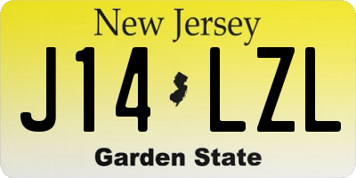 NJ license plate J14LZL