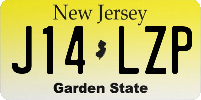 NJ license plate J14LZP