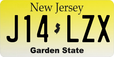 NJ license plate J14LZX