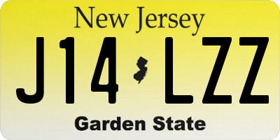 NJ license plate J14LZZ