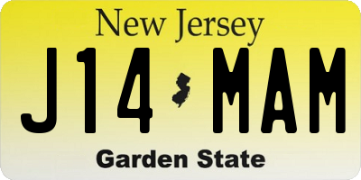 NJ license plate J14MAM