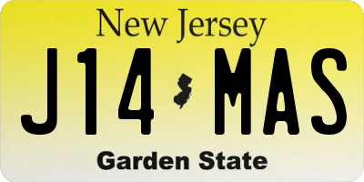 NJ license plate J14MAS