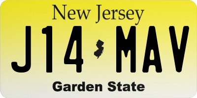 NJ license plate J14MAV