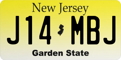 NJ license plate J14MBJ
