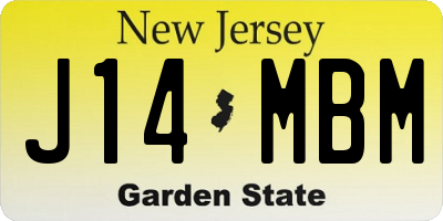 NJ license plate J14MBM