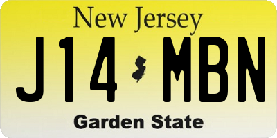 NJ license plate J14MBN