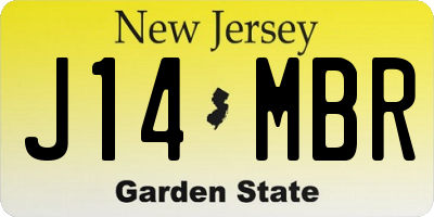NJ license plate J14MBR