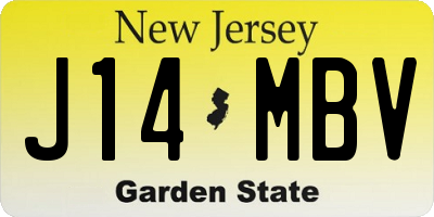 NJ license plate J14MBV