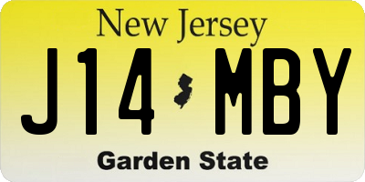 NJ license plate J14MBY