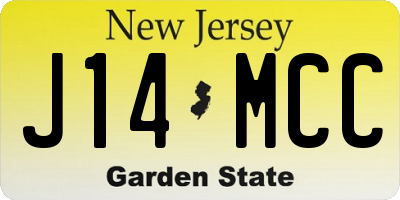 NJ license plate J14MCC