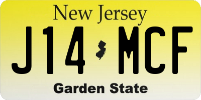NJ license plate J14MCF