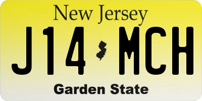 NJ license plate J14MCH