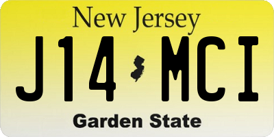 NJ license plate J14MCI