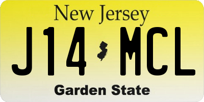 NJ license plate J14MCL