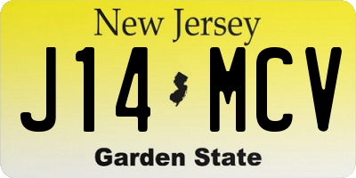 NJ license plate J14MCV