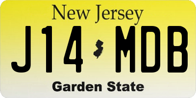 NJ license plate J14MDB