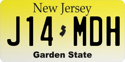 NJ license plate J14MDH