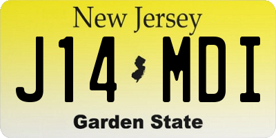 NJ license plate J14MDI