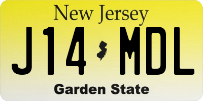 NJ license plate J14MDL